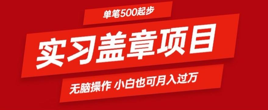 实习代盖章项目一单500起普通人可落地项目小白也可轻易上手-副业网创