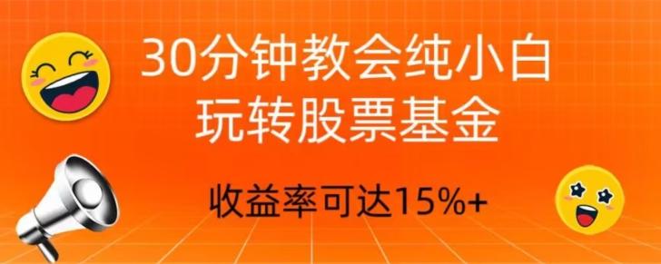30分钟教会你玩转股票基金，只教好的筛选方法，不荐股-副业网创