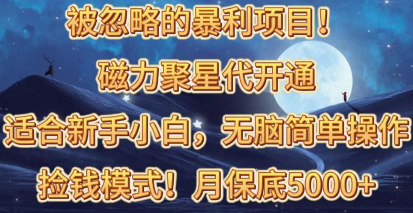 被忽略的暴利项目！磁力聚星代开通捡钱模式，轻松月入五六千-副业网创
