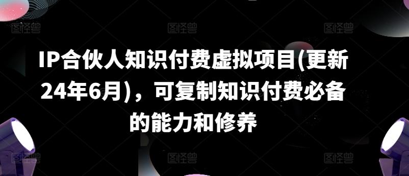 IP合伙人知识付费虚拟项目(更新24年6月)，可复制知识付费必备的能力和修养-副业网创