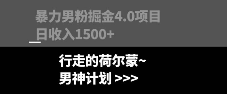 暴力男粉掘金4.0项目不违规不封号无脑复制单人操作日入1000+-副业网创