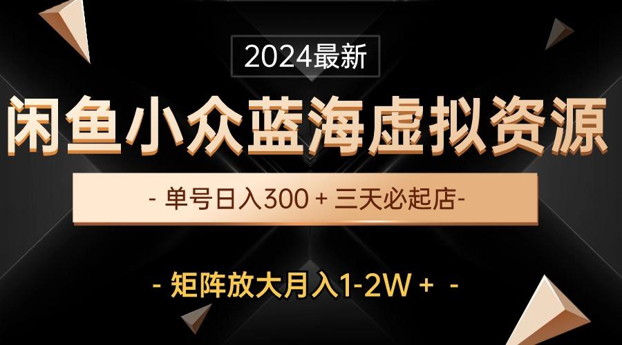 最新闲鱼小众蓝海虚拟资源，单号日入300＋，三天必起店，矩阵放大月入1-2W-副业网创
