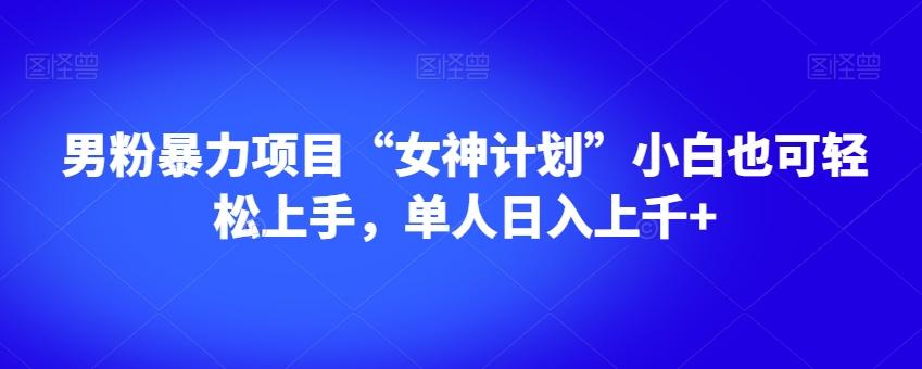男粉暴力项目“女神计划”小白也可轻松上手，单人日入上千+【揭秘】-副业网创