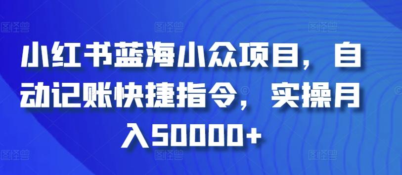 小红书蓝海小众项目，自动记账快捷指令，实操月入50000+【揭秘】-副业网创