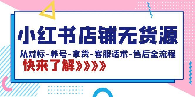 小红书店铺无货源：从对标-养号-拿货-客服话术-售后全流程(20节课)-副业网创