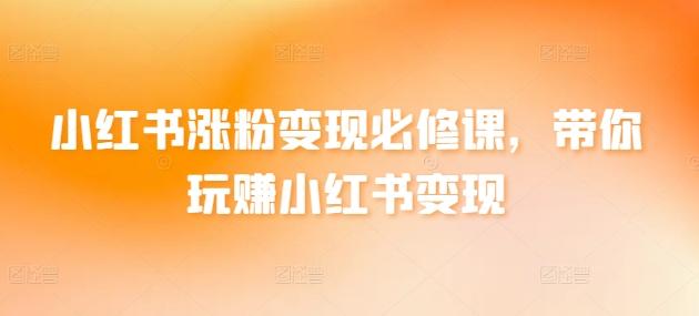 小红书涨粉变现必修课，带你玩赚小红书变现-副业网创