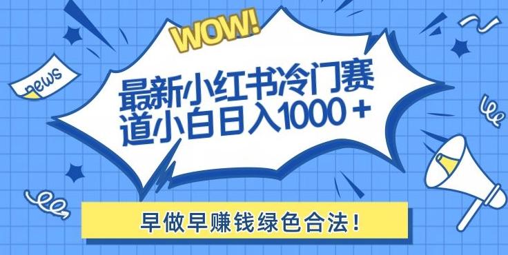 最新小红书冷门赛道日入1000+一部手机小白轻松-副业网创