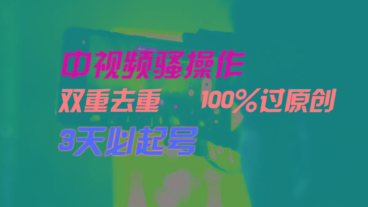 中视频骚操作，双重去重100%过原创，3天比必起号，简单无脑，月入3W+-副业网创