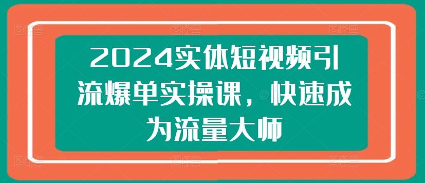 2024实体短视频引流爆单实操课，快速成为流量大师-副业网创