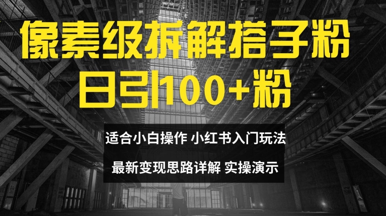 像素级拆解搭子粉，日引100+，小白看完可上手，最新变现思路详解【揭秘】-副业网创