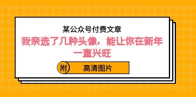 某公众号付费文章：我亲选了几种头像，能让你在新年一直兴旺（附高清图片）-副业网创