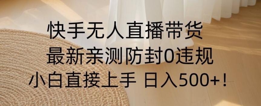 快手无人直播带货从0-1落地教学，最新防封0粉开播，小白可上手日入500+【揭秘】-副业网创