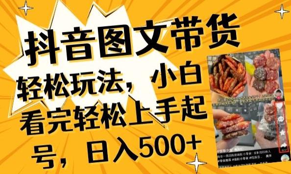 抖音图文带货已过时?那你不如仔细看看这个，小白看完轻松上手起号，日入500+不是梦【揭秘】-副业网创