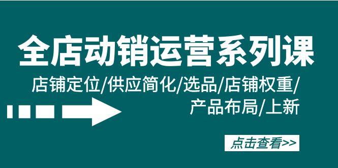 (9845期)全店·动销运营系列课：店铺定位/供应简化/选品/店铺权重/产品布局/上新-副业网创