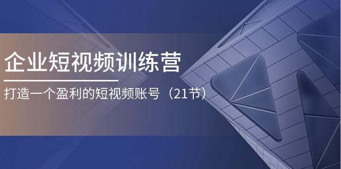 企业短视频训练营：打造一个盈利的短视频账号(21节-副业网创