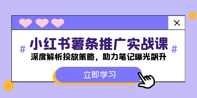 小红书-薯条推广实战课：深度解析投放策略，助力笔记曝光飙升-副业网创