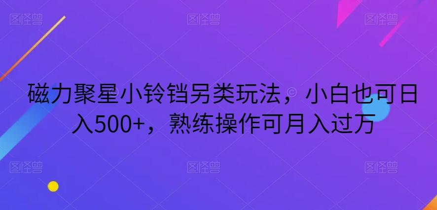 磁力聚星小铃铛另类玩法，小白也可日入500+，熟练操作可月入过万-副业网创