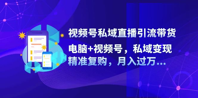 视频号私域直播引流带货：电脑+视频号，私域变现，精准复购，月入过万…-副业网创