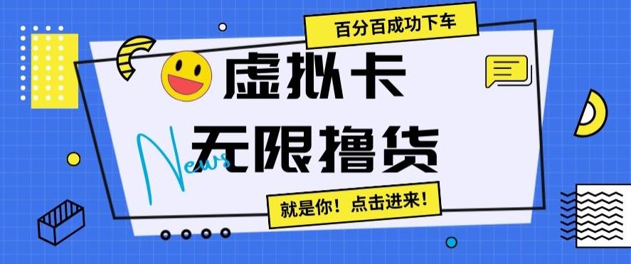 虚拟卡无限撸货，百分百成功下车【仅揭秘】-副业网创