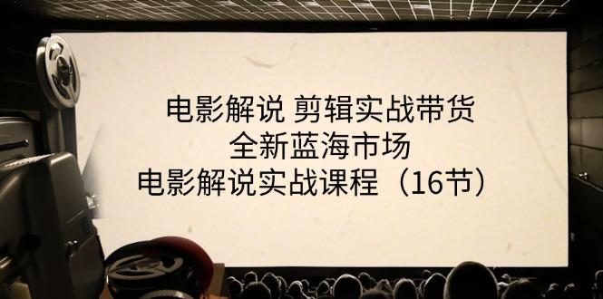 电影解说 剪辑实战带货全新蓝海市场，电影解说实战课程(16节-副业网创