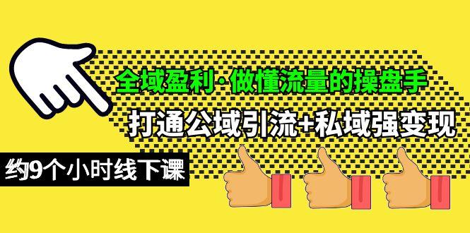 (10045期)全域盈利·做懂流量的操盘手，打通公域引流+私域强变现，约9个小时线下课-副业网创