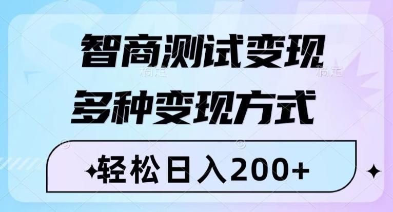 智商测试变现，轻松日入200+，几分钟一个视频，多种变现方式-副业网创