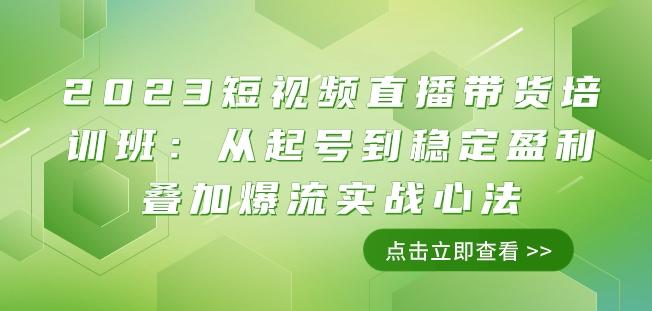 2023短视频直播带货培训班：从起号到稳定盈利叠加爆流实战心法（11节课）-副业网创