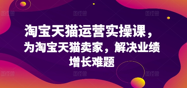 淘宝天猫运营实操课，为淘宝天猫卖家，解决业绩增长难题-副业网创
