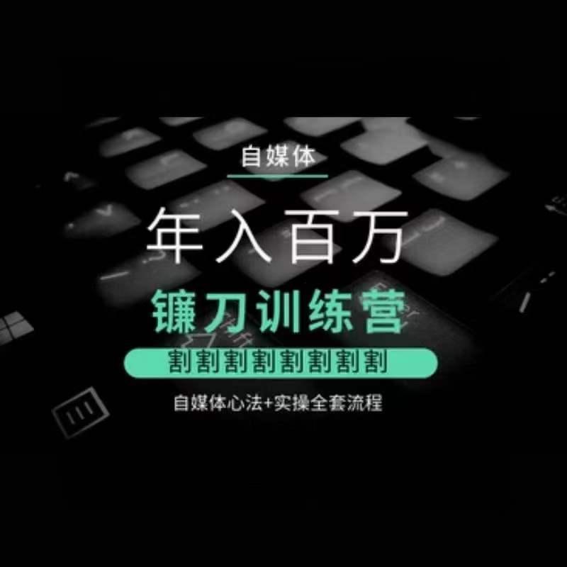 自媒体年入百万镰刀训练营，割割割割割割割割，自媒体心法+实操全套流程-副业网创