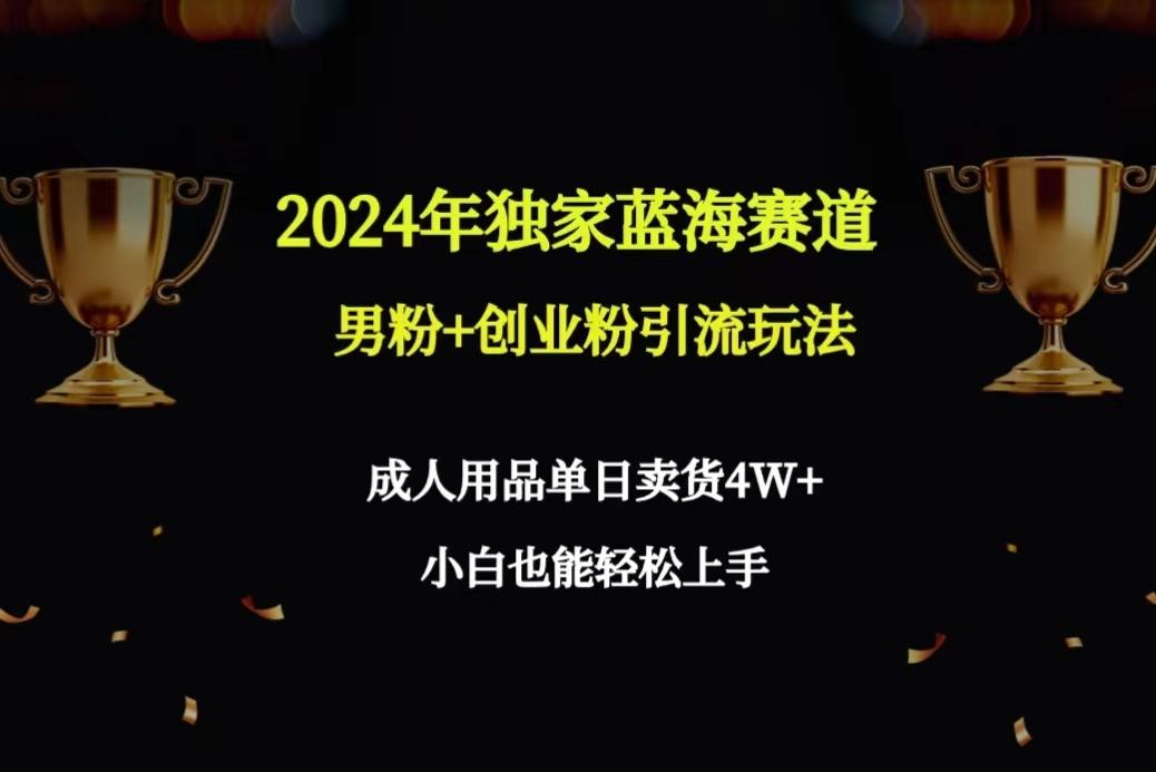 2024年独家蓝海赛道男粉+创业粉引流玩法，成人用品单日卖货4W+保姆教程-副业网创