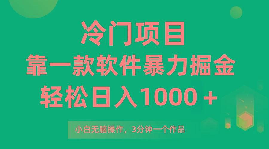 (9791期)冷门项目，靠一款软件暴力掘金日入1000＋，小白轻松上手第二天见收益-副业网创