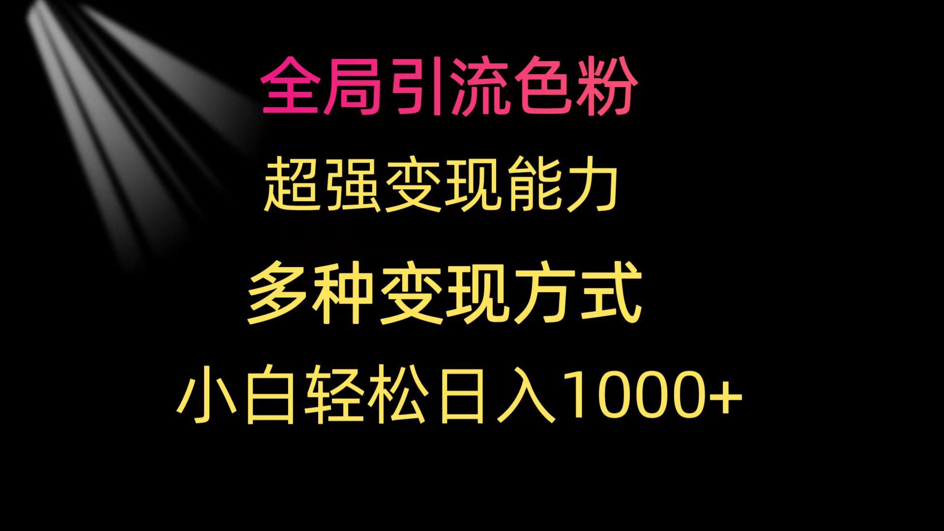 (9680期)全局引流色粉 超强变现能力 多种变现方式 小白轻松日入1000+-副业网创