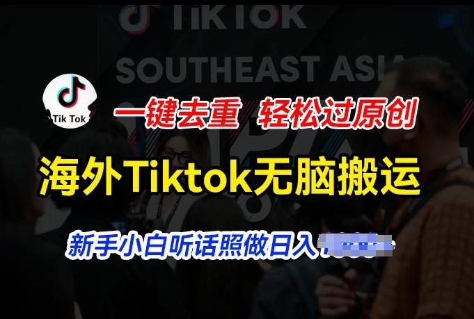 海外Tiktok短视频无脑搬运，一键去重轻松过原创，新手小白听话照做日入几张【揭秘】-副业网创