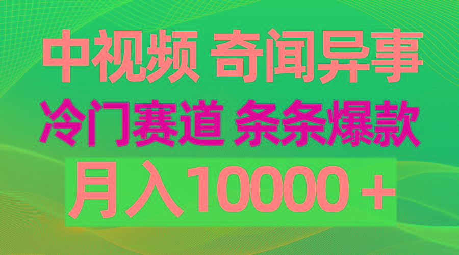 (9627期)中视频奇闻异事，冷门赛道条条爆款，月入10000＋-副业网创