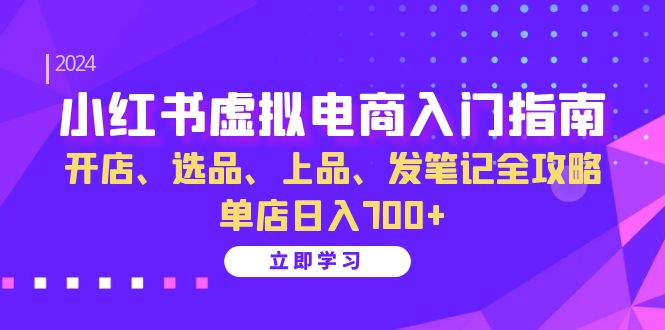小红书虚拟电商入门指南：开店、选品、上品、发笔记全攻略 单店日入700+(更新)-副业网创